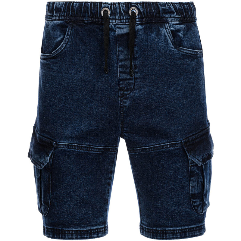 Ombre Clothing Vyriški džinsiniai šortai - tamsus džinsas W362