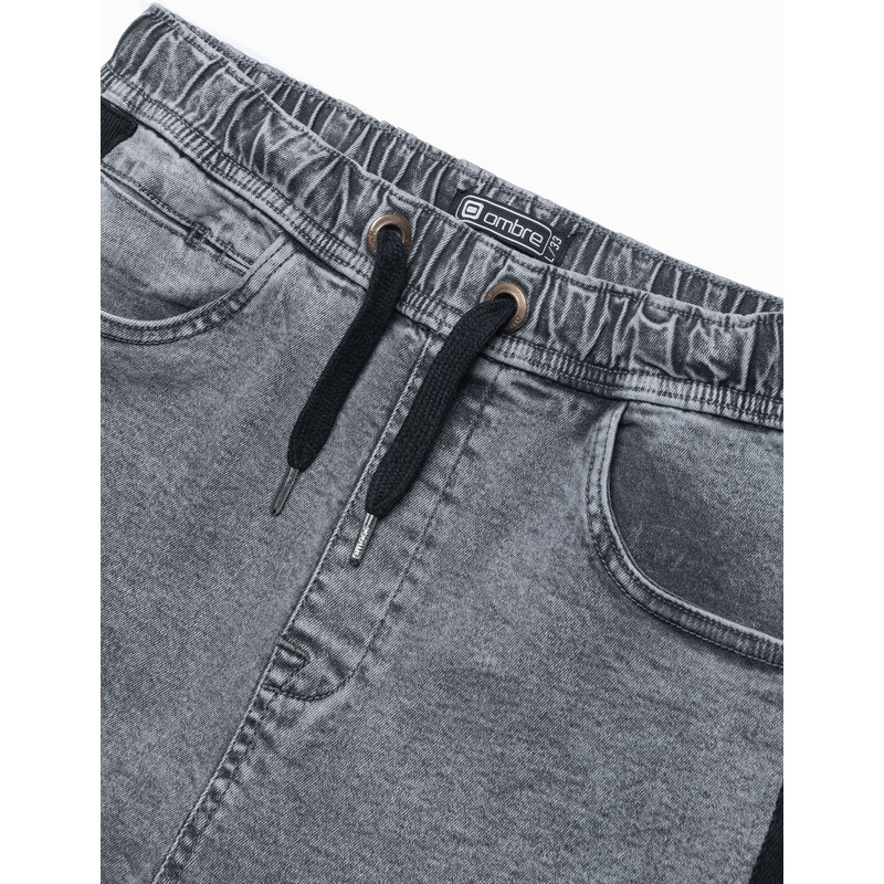 Ombre Clothing Vyriški džinsiniai šortai - pilka W363
