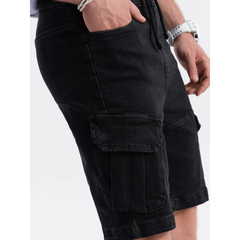 Ombre Clothing Vyriški džinsiniai šortai - grafito W362