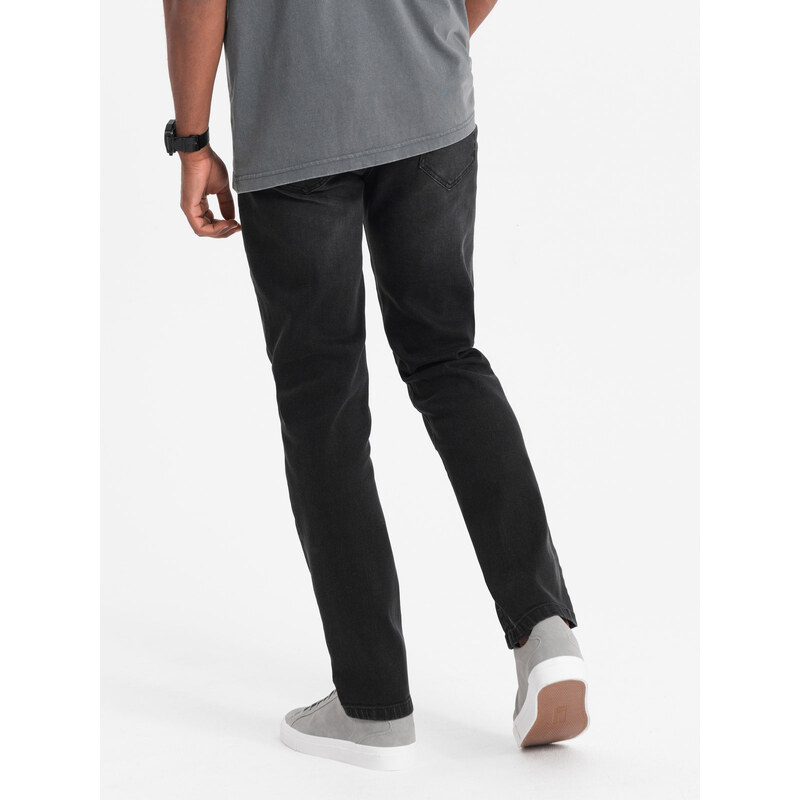 Ombre Clothing Vyriškos džinsinės kelnės STRAIGHT LEG - juodos V1 OM-PADP-0133