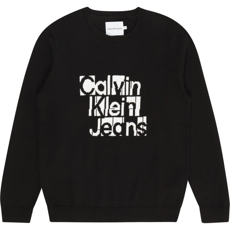 Calvin Klein Jeans Megztinis juoda / balta