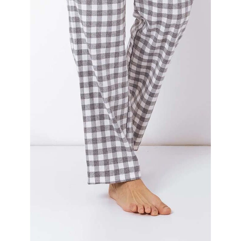 Aruelle natūralaus pluošto vyriška pižama "Stefan Long Grey - White"