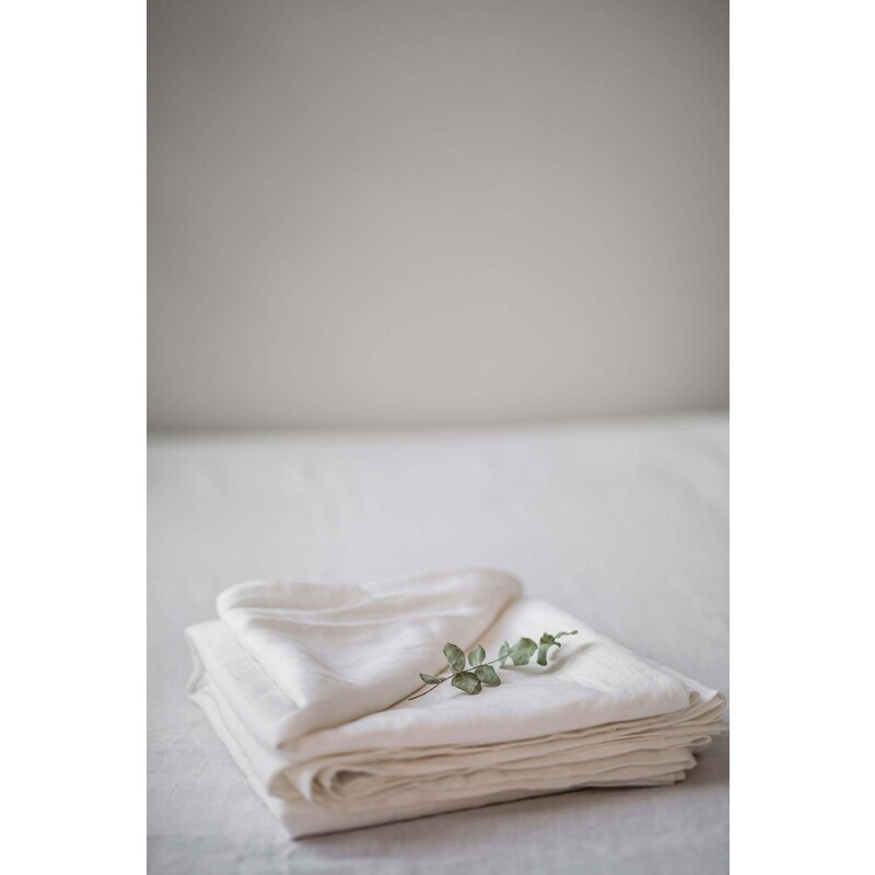 AmourLinen Linen flat sheet in White