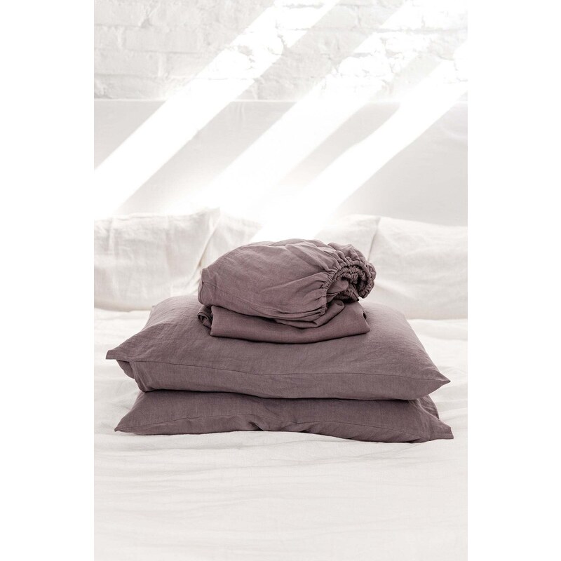 AmourLinen Linen sheets set in Dusty Lavender