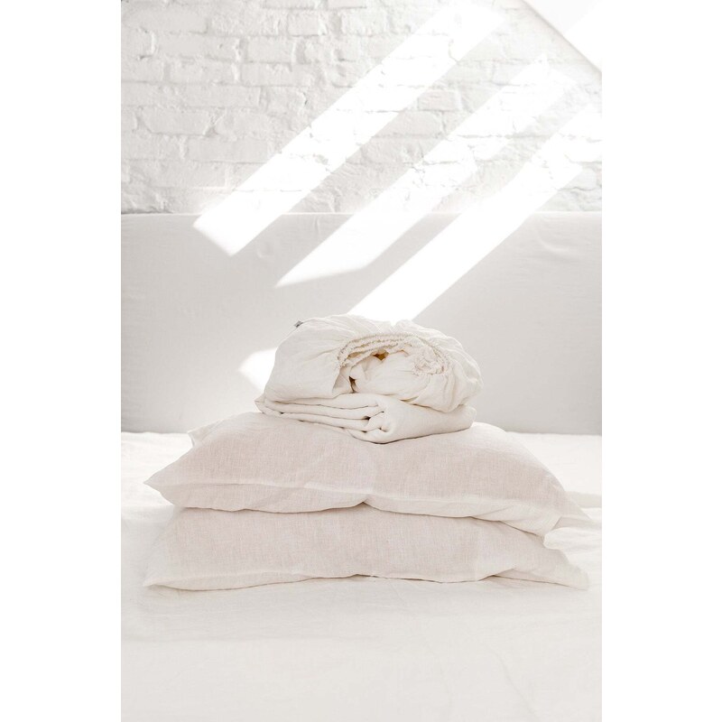 AmourLinen Linen sheets set in White