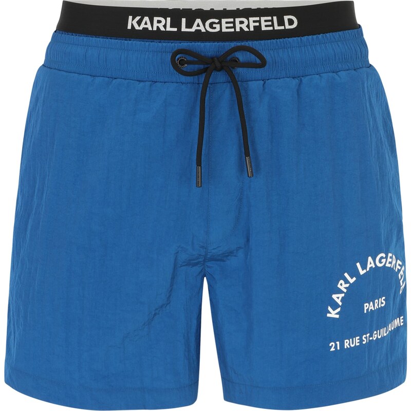 Karl Lagerfeld Maudymosi trumpikės mėlyna / juoda / balta