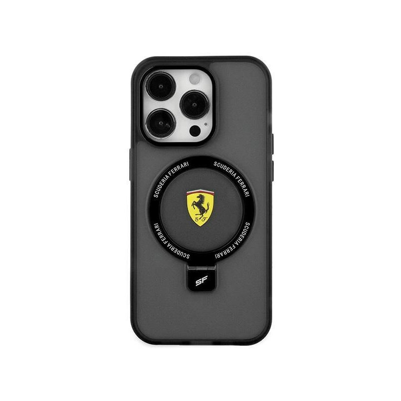 Custodia Ferrari Per IPhone 15 Plus / 14 Plus Con MagSafe – Cover Rigida In Pelle/Carbonio, Logo Rosso, Antimpronta - Foto 3