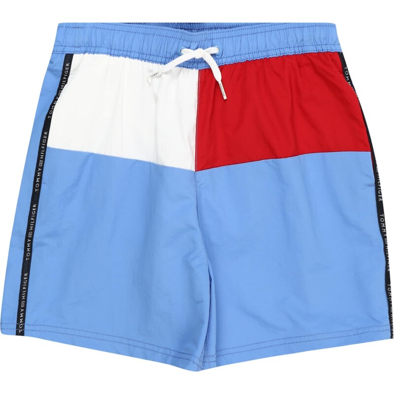 Tommy Hilfiger Underwear Maudymosi trumpikės 'Flag' šviesiai mėlyna / raudona / juoda / balta