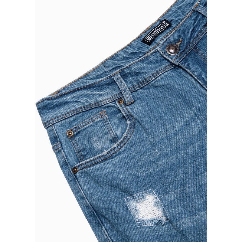 Ombre Clothing Vyriški džinsiniai SKINNY FIT - šviesiai mėlyna P1060
