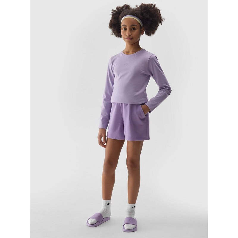 4F Sportiniai šortai mergaitėms - violetiniai