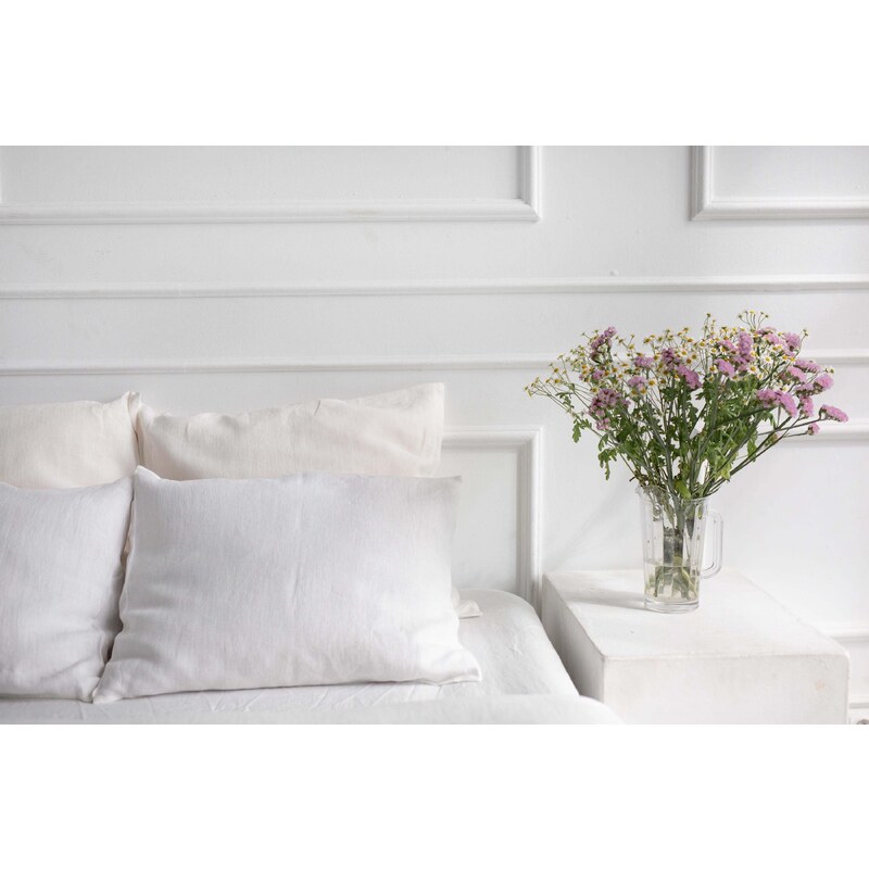 AmourLinen Linen pillowcase in White