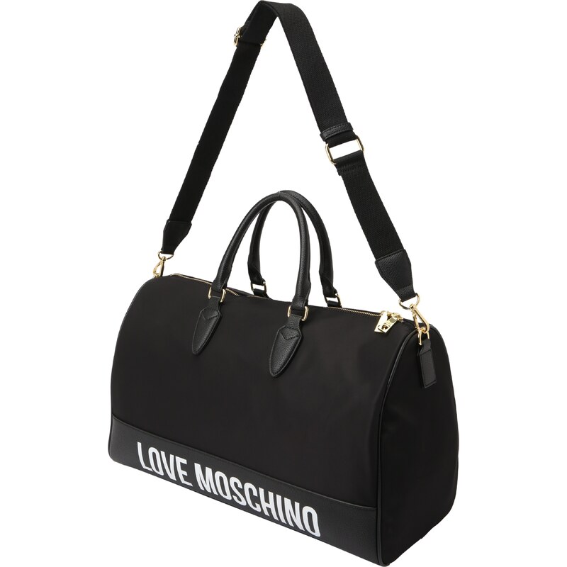 Love Moschino Kelioninis krepšys 'City Lovers' juoda / balta