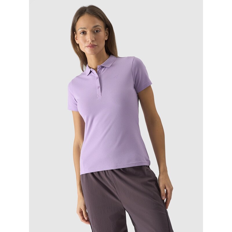 4F Moteriški polo slim marškinėliai - violetiniai