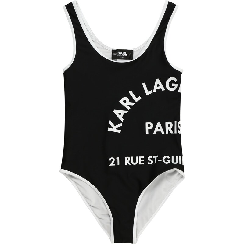 Karl Lagerfeld Maudymosi kostiumėlis juoda / balta