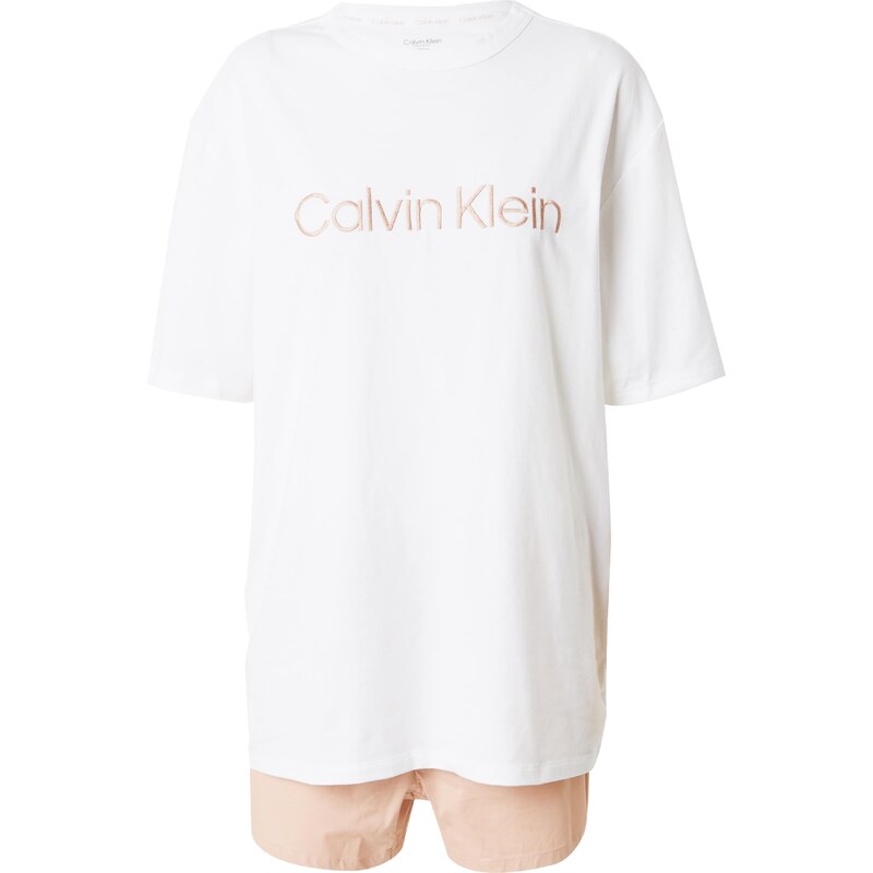 Calvin Klein Underwear Pižama su šortais smėlio spalva / balta