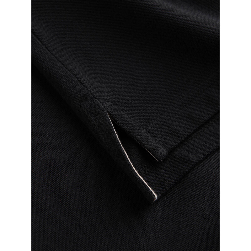 Ombre Clothing Vyriški pique trikotažo polo marškinėliai - juodi V1 S1374