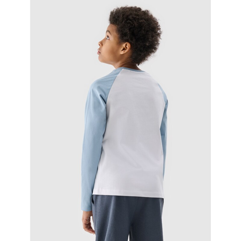 4F Longsleeve lygūs marškinėliai berniukams - mėlyni
