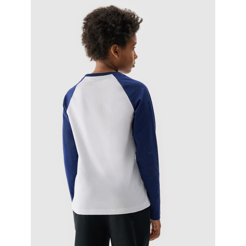 4F Longsleeve lygūs marškinėliai berniukams - tamsiai mėlyni