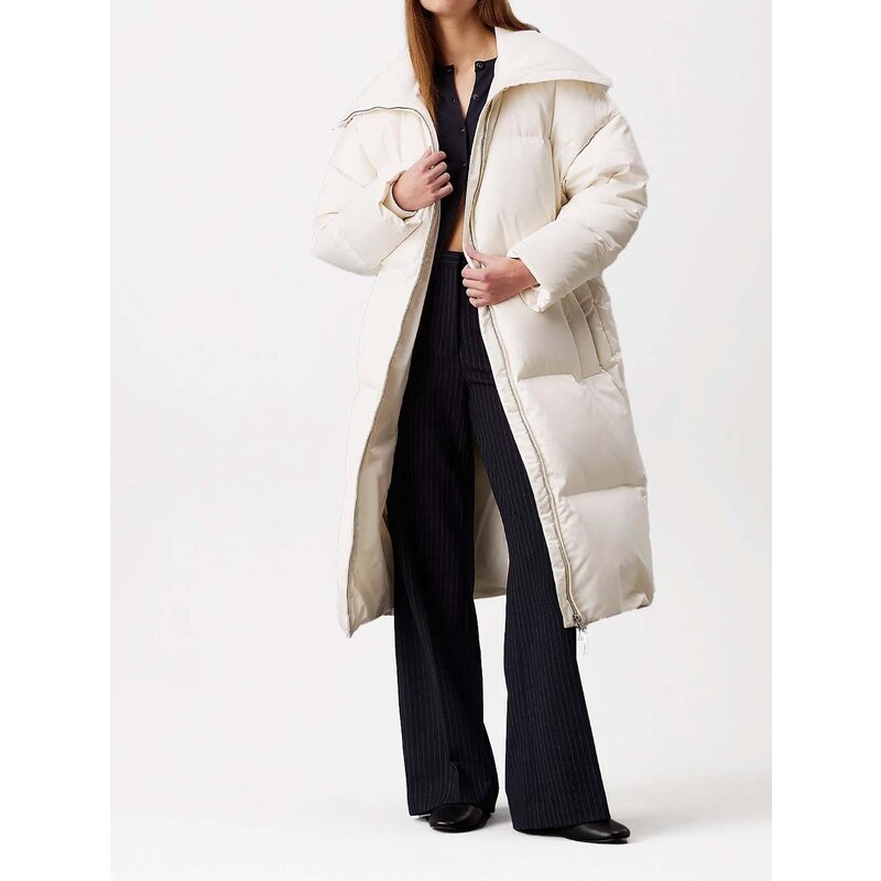 CALVIN KLEIN - Žieminė moteriška striukė, MW PADDED SATIN COAT