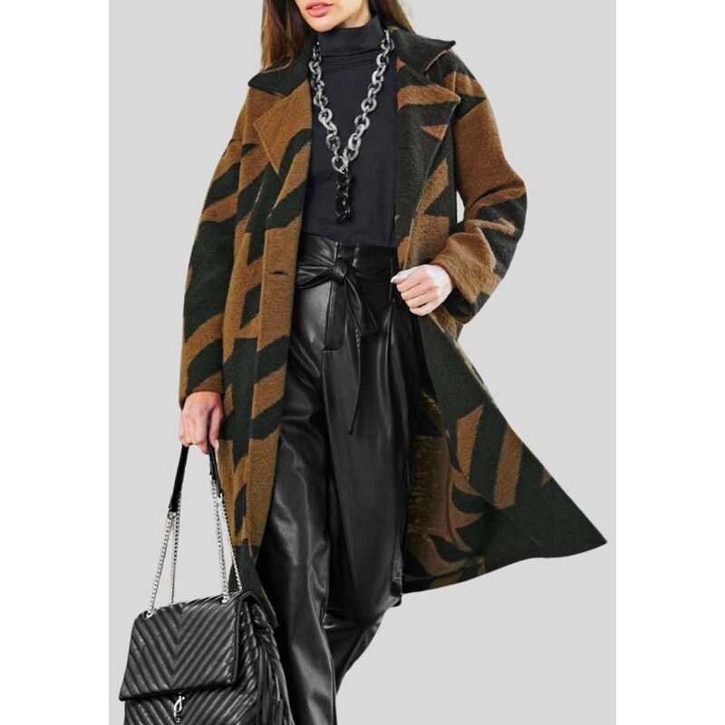 HEINE Rudas vilnonis oversize paltas "Cognac" : Dydis - 36