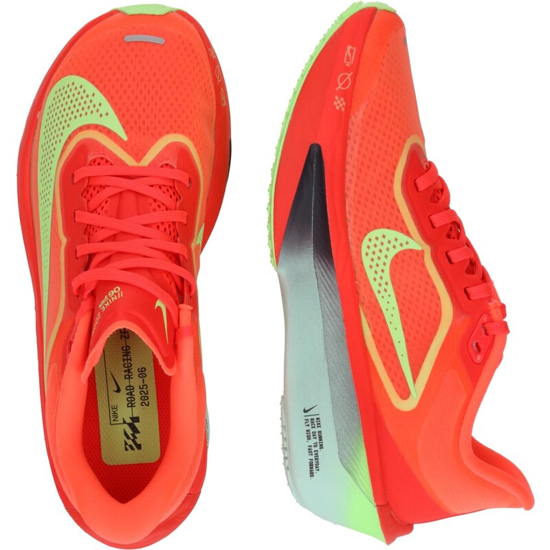 NIKE Bėgimo batai 'Zoom Fly 6' šviesiai žalia / oranžinė