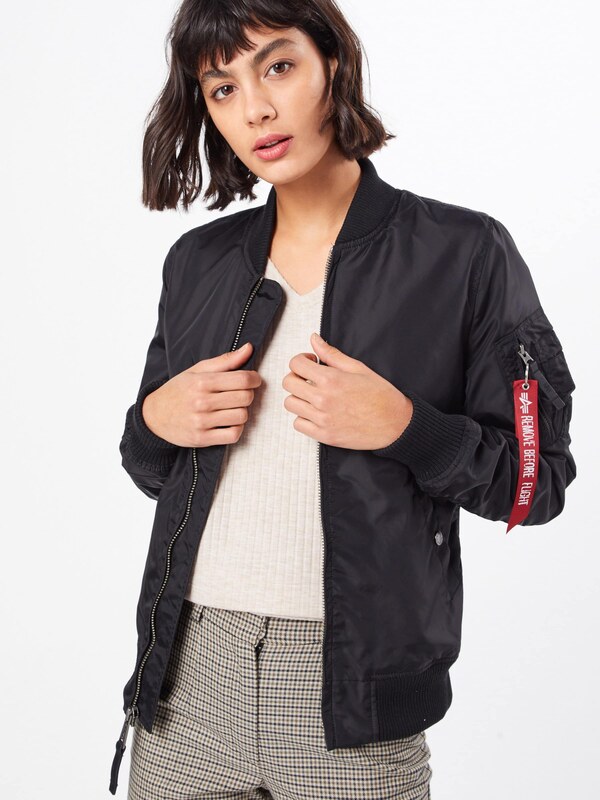 ALPHA INDUSTRIES Demisezoninė striukė ugnies raudona / juoda