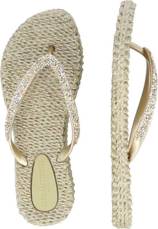 ILSE JACOBSEN Šlepetės per pirštą platininė spalva