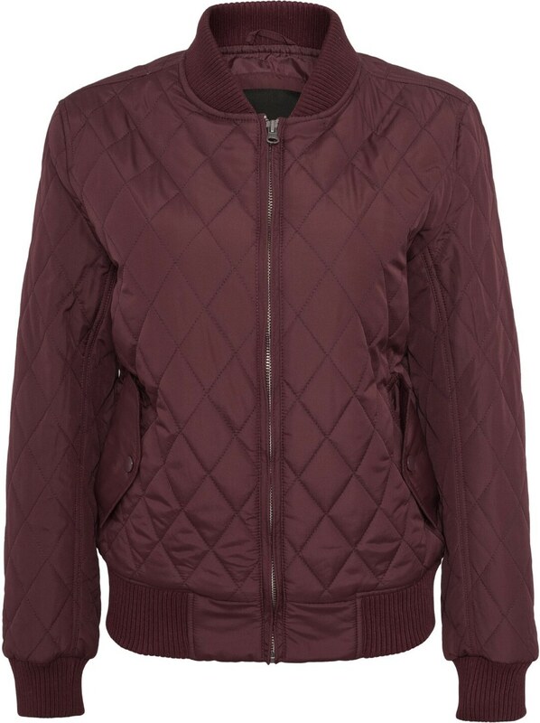 Urban Classics Demisezoninė striukė 'Diamond Quilt' tamsiai raudona