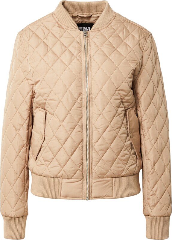 Urban Classics Demisezoninė striukė 'Diamond Quilt' smėlio spalva
