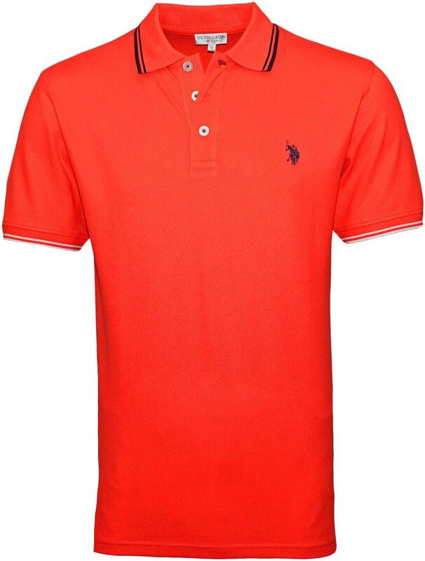 U.S. POLO ASSN. Marškinėliai 'Barney' tamsiai mėlyna / šviesiai pilka / ryškiai raudona