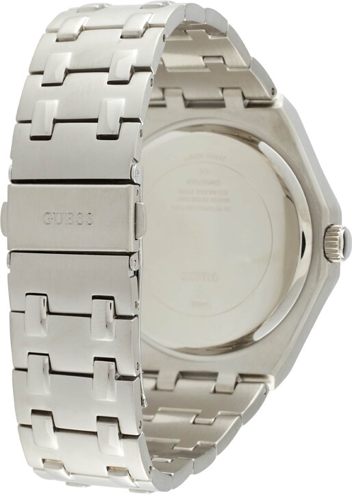 GUESS Analoginis (įprasto dizaino) laikrodis 'Asset' tamsiai mėlyna / sidabrinė