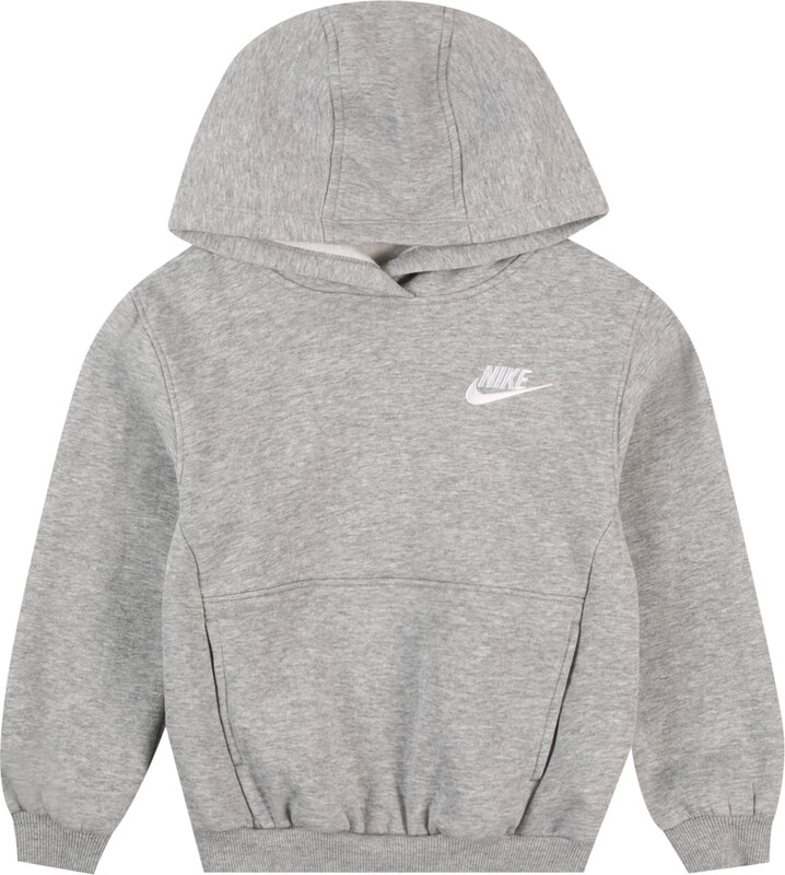 Nike Sportswear Megztinis be užsegimo 'CLUB FLEECE' margai pilka / balta