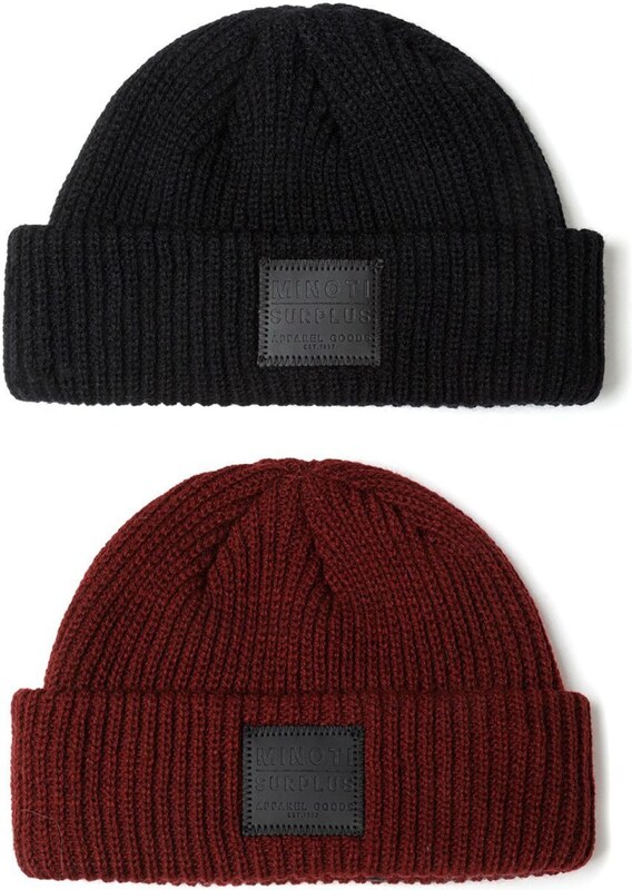 MINOTI Megzta kepurė vyšninė spalva / juoda