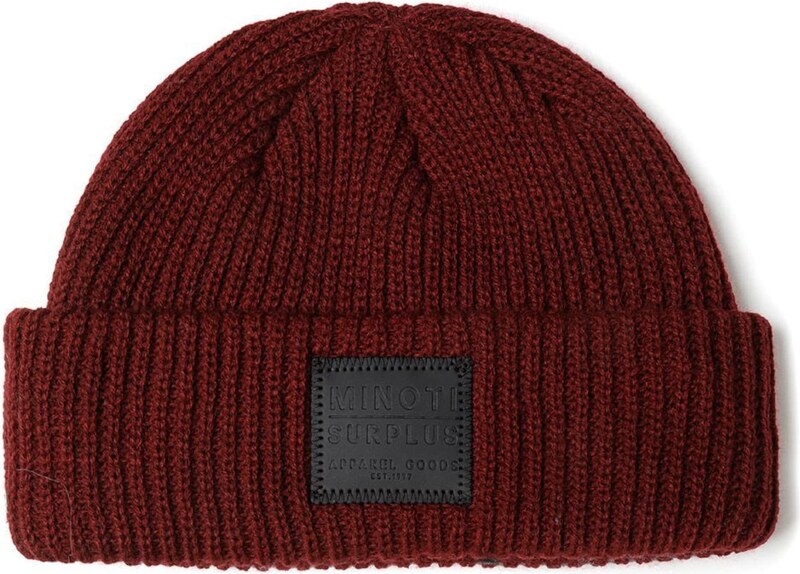 MINOTI Megzta kepurė vyšninė spalva / juoda