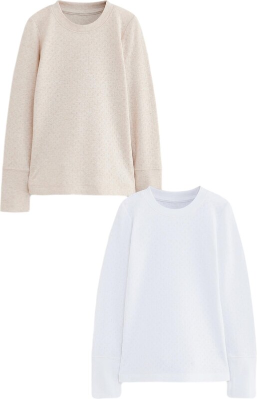 Next Apatiniai marškinėliai smėlio spalva / balta