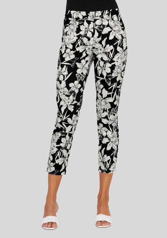 Juodos gėlėtos kelnės "Carro" : Dydis - 38