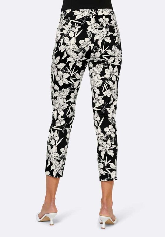 Juodos gėlėtos kelnės "Carro" : Dydis - 38