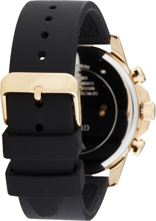 GUESS Analoginis (įprasto dizaino) laikrodis 'Walker' auksas / šviesiai pilka / juoda