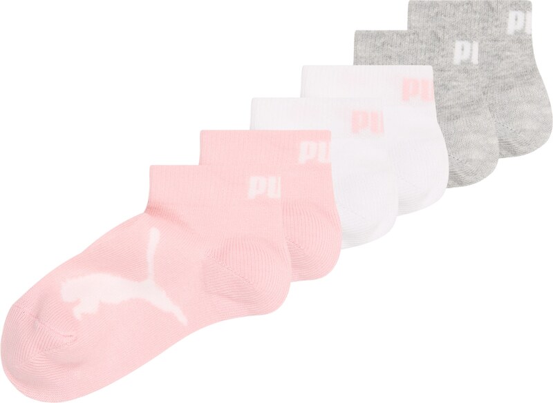 PUMA Kojinės margai pilka / rožinė / balta