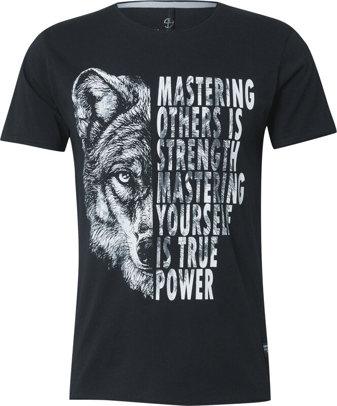 Key Largo Marškinėliai 'Mastering' pilka / juoda / balta