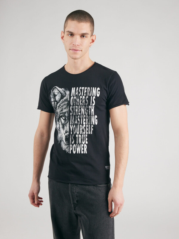 Key Largo Marškinėliai 'Mastering' pilka / juoda / balta