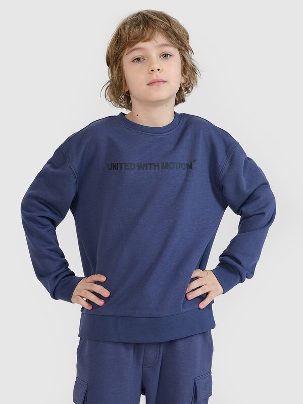 4F Sportinis neatsegamas džemperis be gobtuvo berniukams - tamsiai mėlyna
