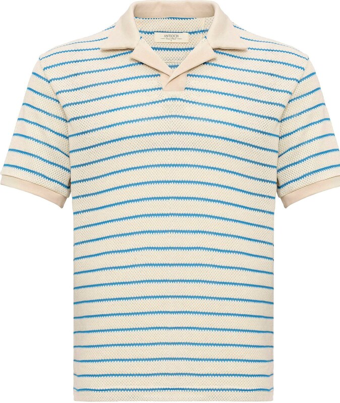 Antioch Marškinėliai nebalintos drobės spalva / sodri mėlyna („karališka“)