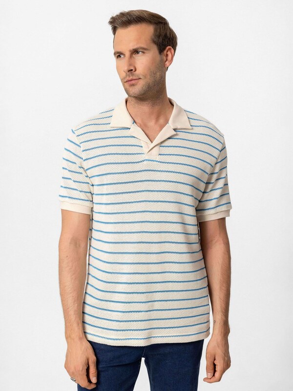 Antioch Marškinėliai nebalintos drobės spalva / sodri mėlyna („karališka“)