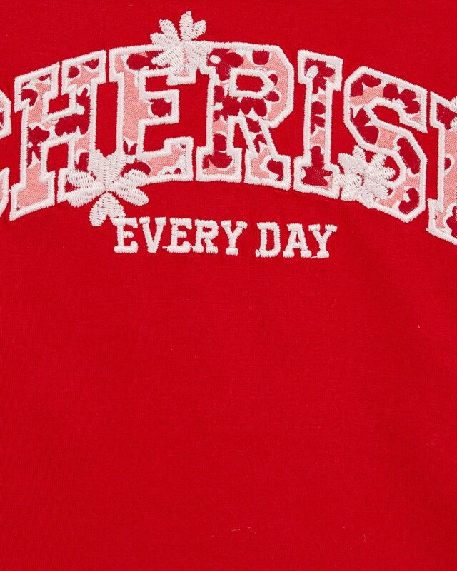 WE Fashion Marškinėliai rožių spalva / raudona / balta