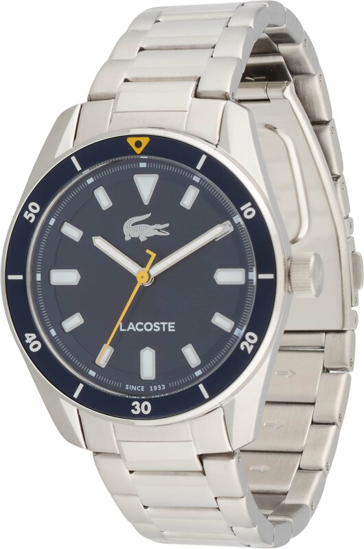 LACOSTE Analoginis (įprasto dizaino) laikrodis 'BOSTON' tamsiai mėlyna / aukso geltonumo spalva / sidabrinė
