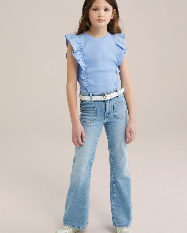 WE Fashion Marškinėliai šviesiai mėlyna