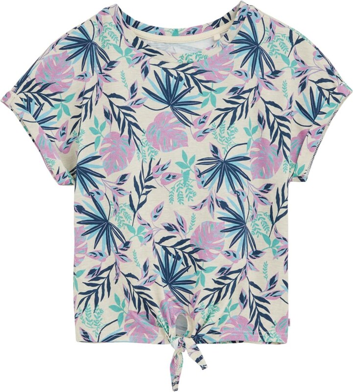 WE Fashion Marškinėliai tamsiai mėlyna / mėtų spalva / balta