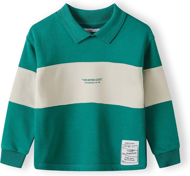 MINOTI Megztinis be užsegimo tamsiai žalia / vilnos balta