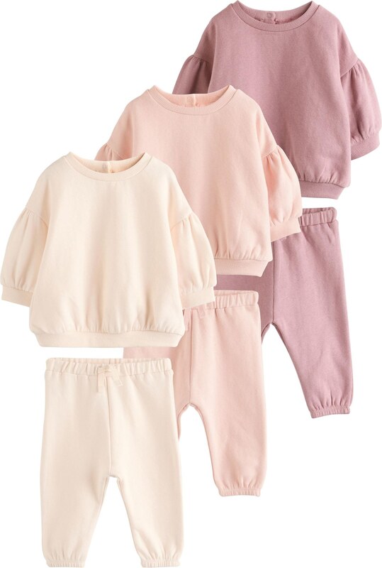 Next Rinkinys kremo / pudros spalva / ryškiai rožinė spalva